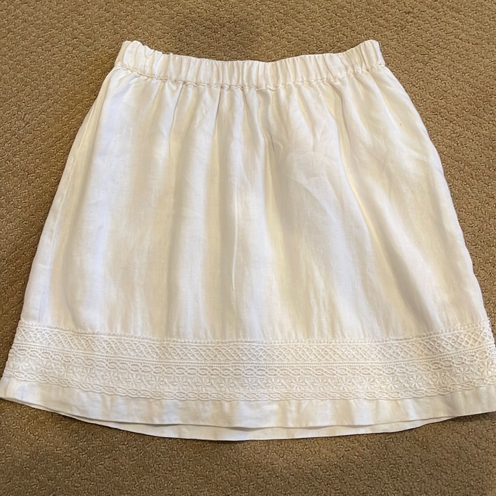 white mini skirt